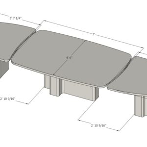 Custom 3 Piece Dining Table
